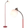 MAINDECO Gooseneck Floor Lamp,Height Adjustable,3 Color,Flexible Sofaside Reading Pole Lamp,Red