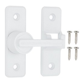 PATIKIL 180 Degree Barn Door Lock, Flip Latches Zinc Alloy Safety Sliding Door Bolt Latch Lock for Garage Bathroom Sliding Swing Open Door, White
