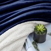 Walensee Sherpa Fleece Blanket (King Size 108”x90” Navy) Plush Throw