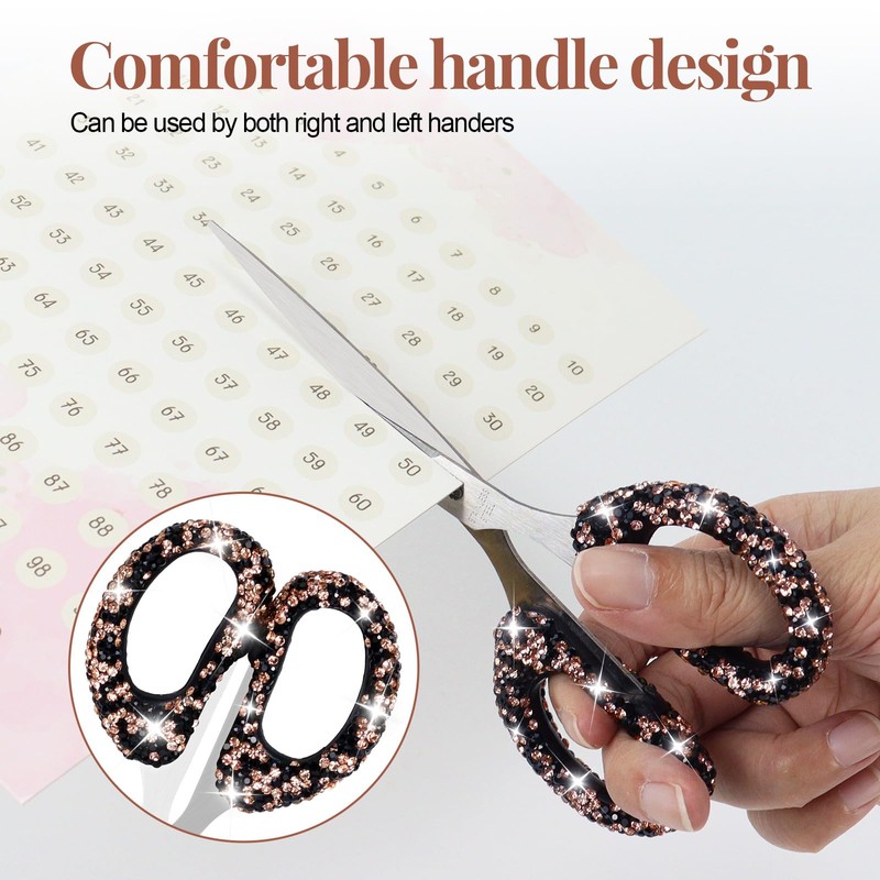 MultiBey 3pcs Bling Office Supplies Set Rhinestones Desktop Stapler and