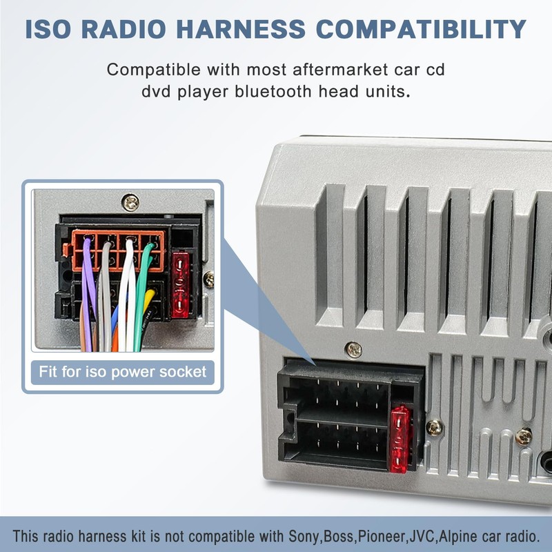 Universal ISO Car Radio Stereo Wiring Harness Adapter, Car Audio