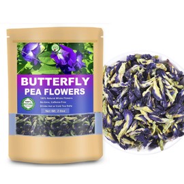 Dried Butterly Pea Flower Tea, 100% Dried Blue Butterfly Pea Flowers Herb (Butterfly Pea Flower, 2.0 oz)
