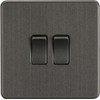 Knightsbridge SF3000AT Screwless 10AX 2G 2-Way Switch,Anthracite