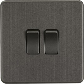 Knightsbridge SF3000AT Screwless 10AX 2G 2-Way Switch,Anthracite