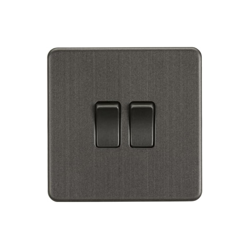 Knightsbridge SF3000AT Screwless 10AX 2G 2-Way Switch,Anthracite