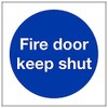 V Safety Fire Door Keep Shut Mandatory Sign - Square