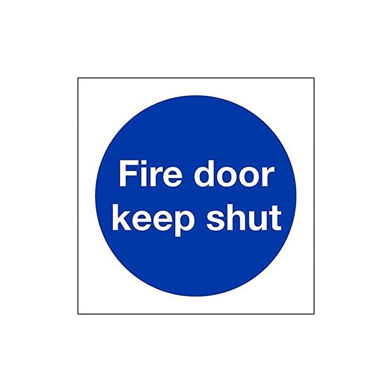 V Safety Fire Door Keep Shut Mandatory Sign - Square