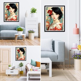 MXJSUA DIY 5D Diamond Painting Kits for Adults, Beautiful Girl Diamond Art Painting Full Drill Crystal Rhinestone Embroidery Craft Kits for Home Wall Decor Gifts, 30x40cm