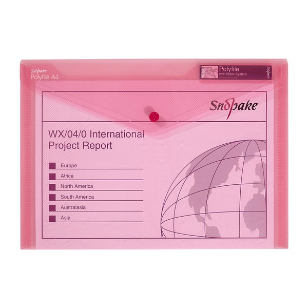 Snopake 12839X Polyfile A4 Popper Wallet with Press Stud and