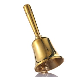 Homelavie Super Loud Solid Brass Small Hand Call Bell for Ringing at Wedding, Hand Bells for Seniors Bedside, Teacher Classroom Bell, Dinner Bell, Tibetan Bells, Meditation Bell (S)