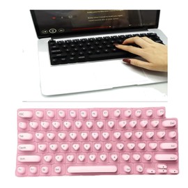 Keyboard Film for Nail Art，Full-Size Keyboard Film，Silicone Raised Keyboard Protective Cover for Nail Art，Keyboard Cover for Long Nails (Ping)
