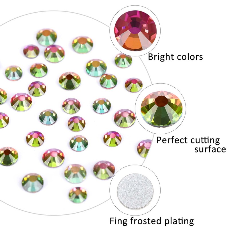 3792 Pcs Rainbow Crystal Flatback Rhinestones Set for Nail, Art,