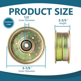 SCBHWJ Flat Idler Pulley 033-5001-00 033-5000-00-A 280-916 12722 O.D 5 3/4" Zero-Turn mowers Compatible with Bad Bo y ZT CZT Elite Outlaw Extrem Renegade XP MZ Magnum Stand-On Revolt