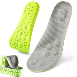 SolaraPickleball Insoles for Men Women, 4D Memory Foam Arch Support Inserts, Shock Absorbing, Anti-Slip Massage Support, Breathable Comfort for Walking & Sports(Men 8-9 / Women 9.5-10)