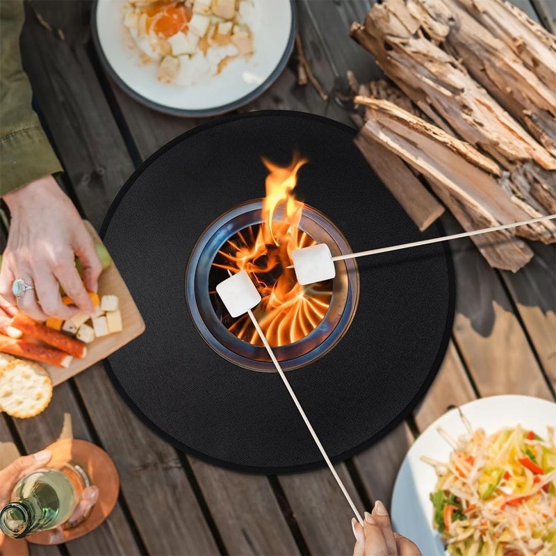 Fire Bowl Mat, Fireproof Mat, Black, 50 cm, Reusable, Fireproof,