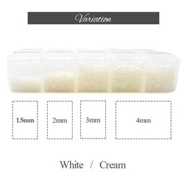 Gel Nail Rhinestones irogel Irogel Semicircle Pearl 0.06 inch (1.5 mm) 0.2 inch (4 mm) (White Cream)