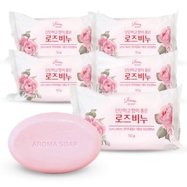 Dongseo C&G Fragrant Rose Face Wash Soap 150g 5pcs / 동서씨앤지 향이 좋은 로즈 세수 세안 비누 150g 5개