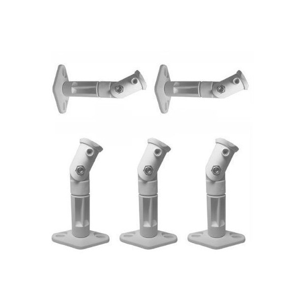 VideoSecu 5 White Universal Satellite Studio Speaker Mounts/Brackets for Walls