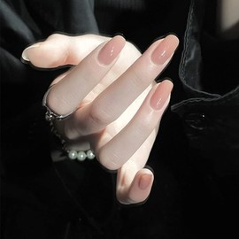 24 PCS Pure Color Nail Tips for Adult Women, Taking Photos, Weddings, Coming-of-Age Ceremonies, Parties, After-Parties, Fake Nails, Pink