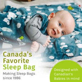 Perlimpinpin Plush Sleep Sack – Fall Winter Collection- Canada’s Favorite – 1.5 TOG (0-6 Months)