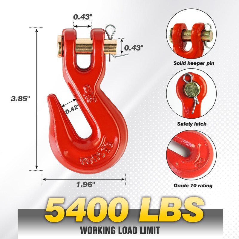 5/16" Clevis Grab Hooks 4 Pack – Heavy Duty G70