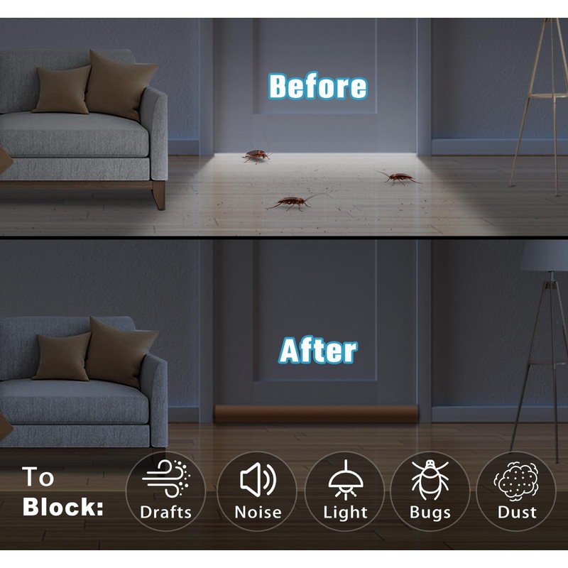 MAXTID Twin Door Draft Blocker for 36" 34" 32" 30"