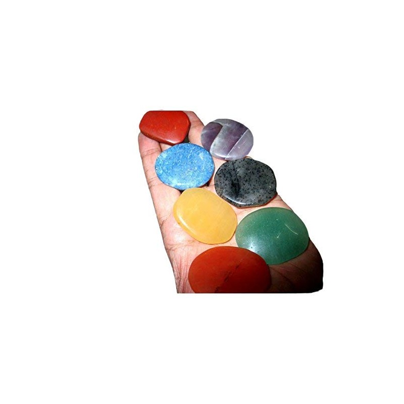 Jet International Women's Fantastic Chakra Gemstone Palm Stone Set Worry