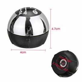 car passion Complete Gear Knob Compatible with Fiat 500 5 Speed Replacement Handle Glass (Chrome)