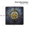 Compass Rose Coasters Square Leather Drinks Coaster Set with Holder