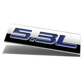Auto Dynasty Chrome Finish Metal Emblem 5.3L Badge, (Blue Letter)