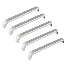 SagaSave Silver Cupboard Handle, 5 Packs Solid Aluminum Alloy Drawer Pulls for Kitchen Cupboard, Bathroom Door and Furniture, 10 Screws Included (128mm)