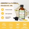 Coconut & Vanilla Fragrance Oils, Premium Essential Oils with Glass