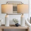 USumkky 24" Modern Ceramic White Bedside Lamp Set of 2