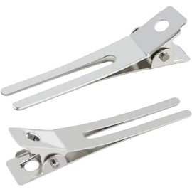 50 Piezas Pinza Pelo de Hierro Plata 4.5cm, Doble Horquilla Peinados Profesionales y Permanentes, Diseño Hecho a Mano, Apertura Fácil, Sujeción Firme
