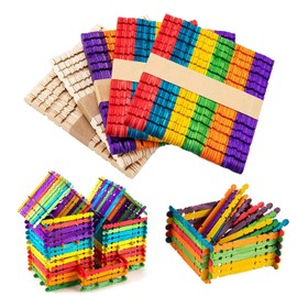 Allazone Sawtooth Wooden Craft Sticks, Wooden Ice Sticks for Art, DIY Projects, Decorations (Pack of 250)