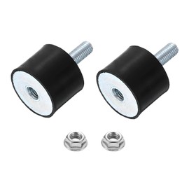 uxcell M10 Rubber Mounts, 2Pcs 40x30mm(DxH) Rubber Cylindrical Anti Vibration Isolator Shock Absorber with Lock Nut for Car Bobbin Generator Air Compressors
