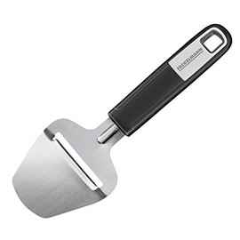 FACKELMANN Hartkäsehobel 21 cm SENSE, hochwertige, scharfe Klinge aus rostfreiem Edelstahl, Käsehobel mit rutschfestem und ergonomischem Soft-Touch-Griff(Farbe: Silber/Schwarz), Menge: 1 Stück