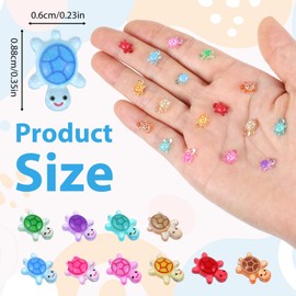 CIATBYYJ 200Pcs Mini Resin Turtles Glow in The Dark, Resin Animals Miniature Tiny Turtles for Crafts, Micro Figurines Turtle for DIY Fairy Garden Dollhouse Micro Landscaping Decoration (Multi-Color)