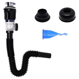 BUXIMN Bathroom Sink Drain Kit, Sink Drain Pip Kit with Strainer Basket Pop-up Stopper, Flexible P Trap for 1-1/2" & 1-1/4'' Drains, for Bathroom Kitchen (Black)
