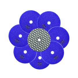 QUEFORET Diamond Polishing Pads Grit 50-8 Pieces Dry Polishing Discs 100 mm for Granite Marble Quartz Artificial Stone