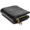 Coach C6092 IMBLK Women's Bifold Wallet, Mini Wallet, Crocodile Pattern,