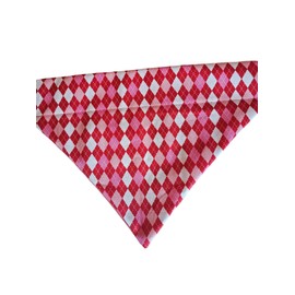 Valentine Plaid Over the Collar Dog Bandana That Slips onto Their Existing Collar Size (Medium)