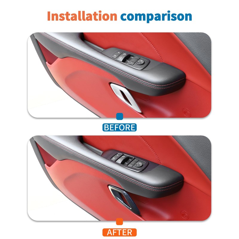 JeCar 13pcs Carbon Fiber Interior Trim Kit Overlay for 2015+