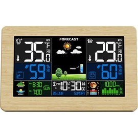Weather Station Wireless Indoor Outdoor, Digital Thermometer with Remote Sensor, Large Display Home Weather Stations with Weather Forecast, Atomic Clo