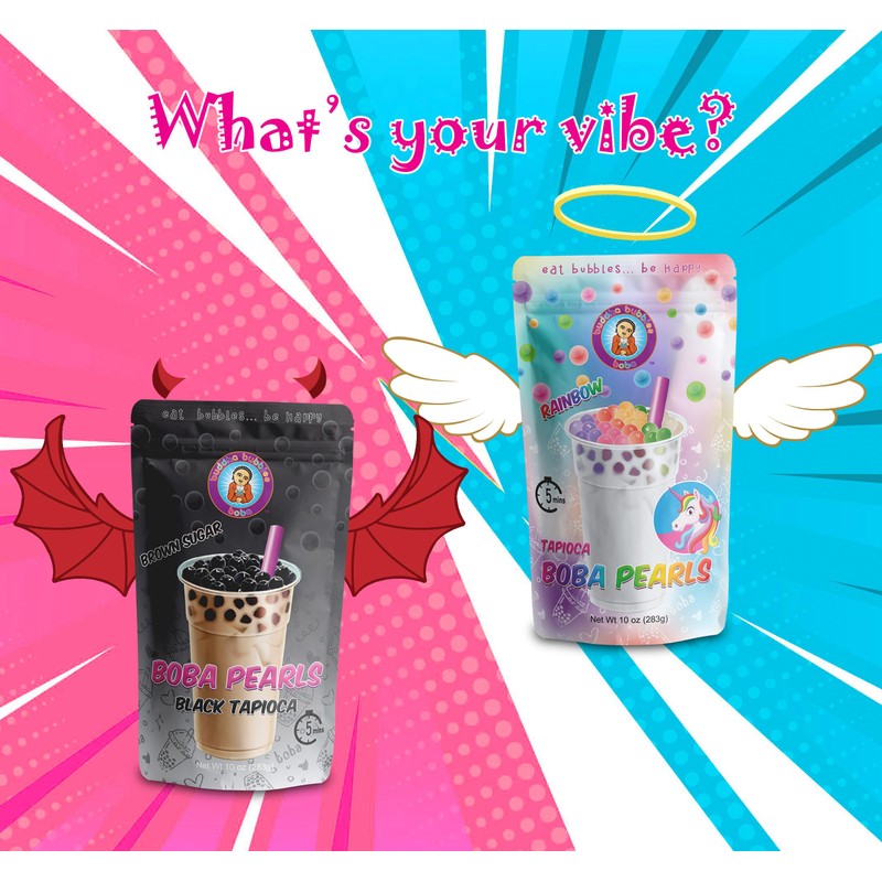 Quick Cook REAL Tapioca Black (Brown Sugar) Boba Pearls By