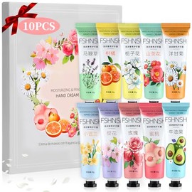 Hand Cream Trabajo,Crema de Manos Hidratante,Crema de manos perfumada, Crema para manos mayoreo,ingredientes de origen vegetal, adecuada para hidratar y nutrir profundamente las manos, (10 piezas / caja de regalo)