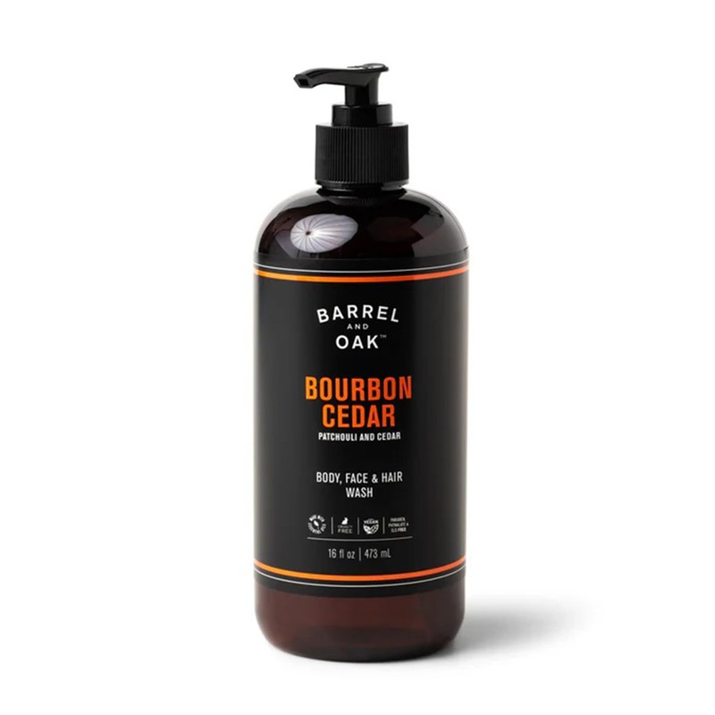 Olivina Men Hair, Face & Body All-in-One Wash, Bourbon Cedar,