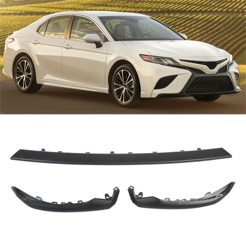 3PCS Front Bumper Lip Spoiler Kit Improve Driving Stability Black