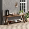 RowyPoey 51" Solid Wood Bench, Long Farmhouse Entryway Bench with