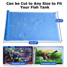 Hygger CO2 Aquarium Background Paper, Blue Fish Tank Backdrop Wallpaper Electrostatic Adhesive, No Glue, Easy to Install, Reusable (13.7" H × 43.3" L)